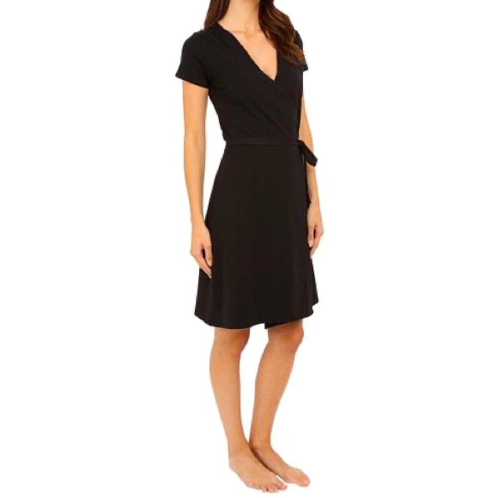 Pact black wrap dress